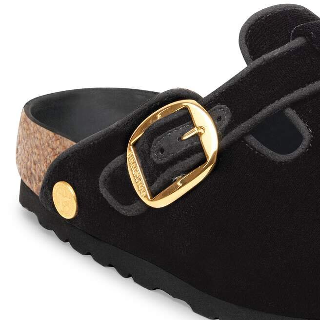 Boston Big Buckle Piping Rivet Logo Textile Velvet Black Boston Big Buckle Piping Rivet Logo Textile Velvet Black