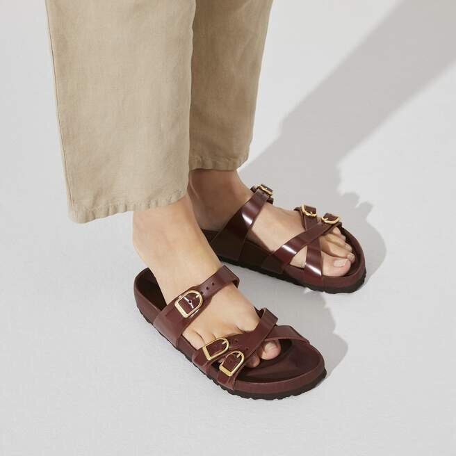 Franca Natural Leather Patent High Shine Chocolate Franca Natural Leather Patent High Shine Chocolate