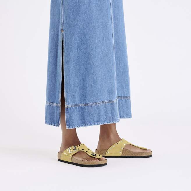 Gizeh Rivets Suede Leather Ochre Gizeh Rivets Suede Leather Ochre