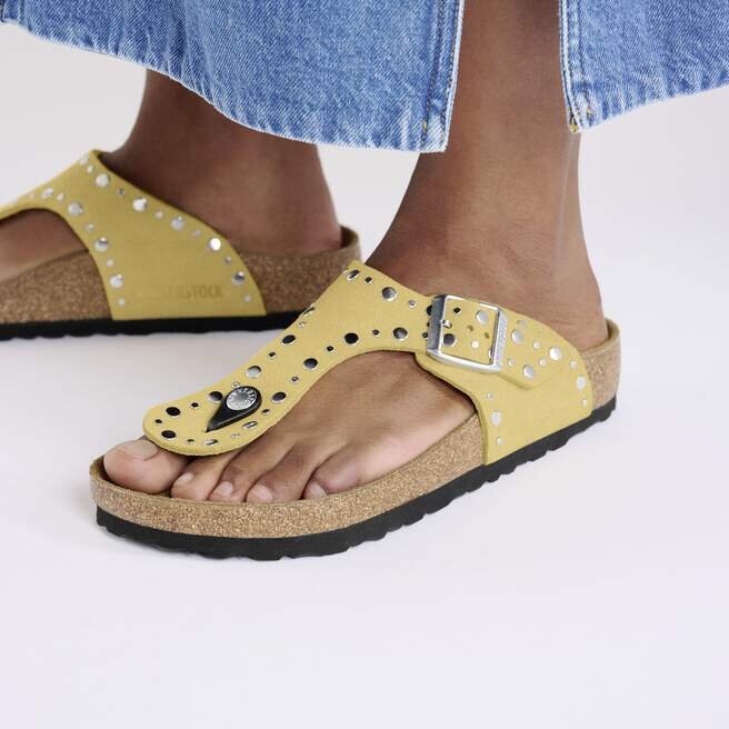Gizeh Rivets Suede Leather Ochre Gizeh Rivets Suede Leather Ochre