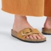 Madrid Big Buckle Nubuck Leather Burnt Orange