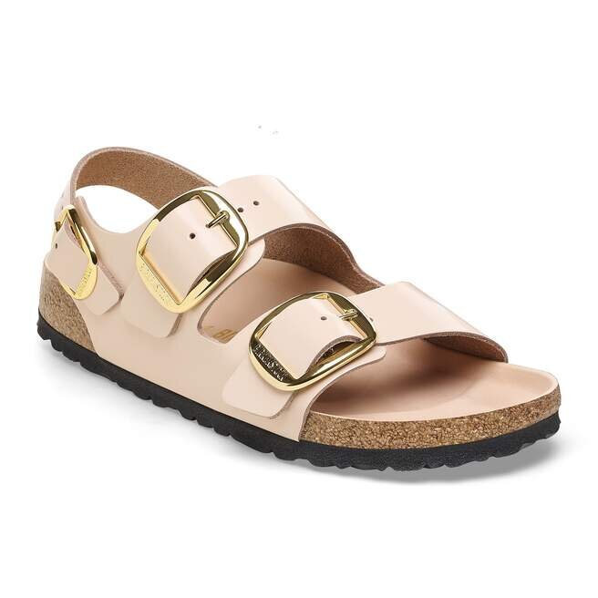Milano Big Buckle Natural Leather Patent Milano Big Buckle Natural Leather Patent