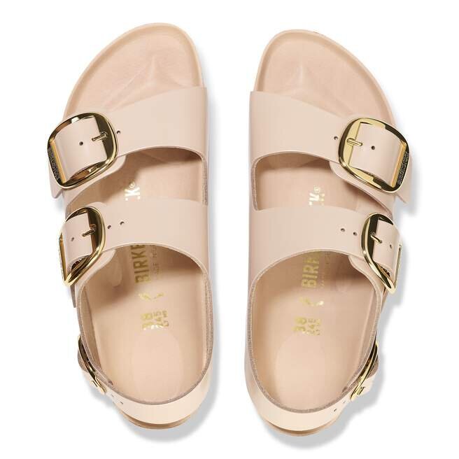 Milano Big Buckle Natural Leather Patent Milano Big Buckle Natural Leather Patent