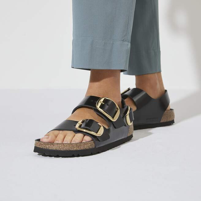 Milano Big Buckle Natural Leather Patent Milano Big Buckle Natural Leather Patent