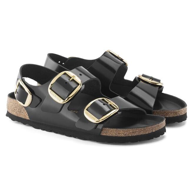Milano Big Buckle Natural Leather Patent Milano Big Buckle Natural Leather Patent