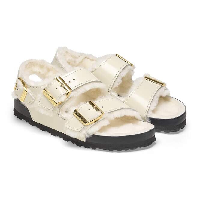 Milano Shearling Natural Leather-Shearling High Shine Ecru Milano Shearling Natural Leather-Shearling High Shine Ecru